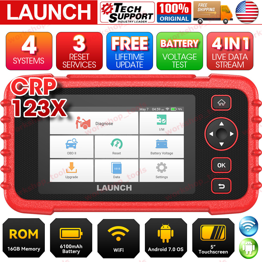 LAUNCH CRP123X Car OBD2 Scanner Code Reader Check Engine ABS SRS Diagnostic Tool