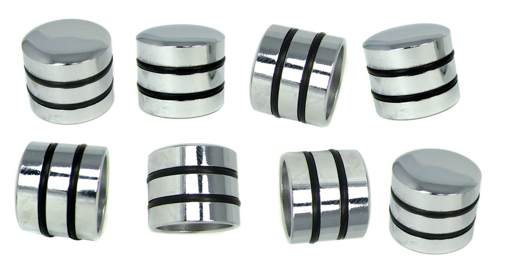 8pc. Chrome Dome Knobs with Speed Rings for Guitar Volume Pots & More!