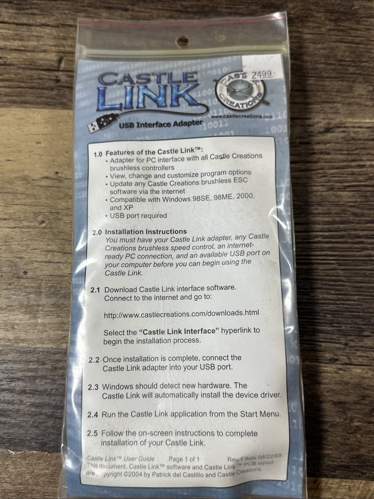 Castle Creations Castle Link USB Programmer 15431480-030 Kit