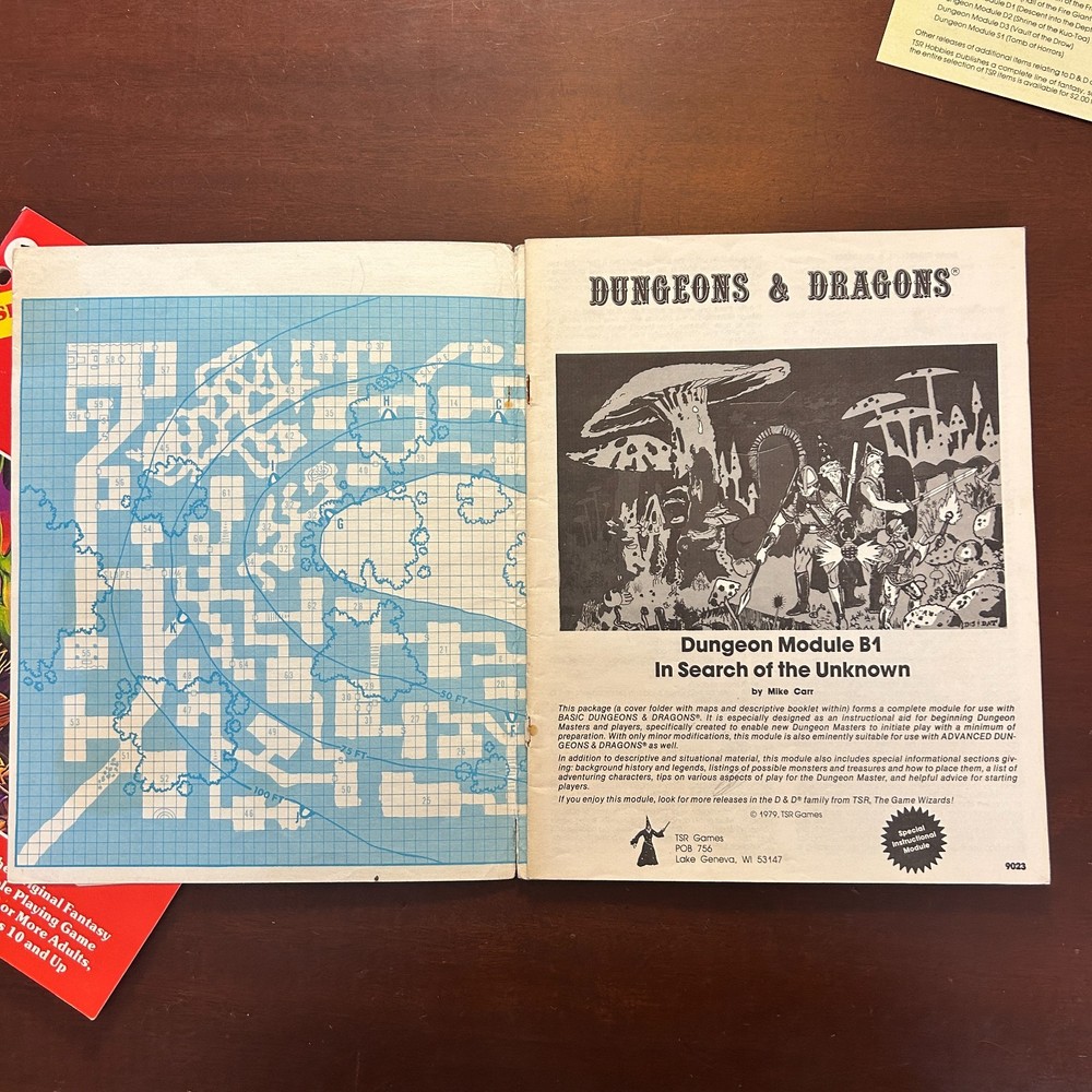 Lot Dungeons & Dragons Basic Rule Book #2014 TSR 1981 & Dungeon Module B2 #9034