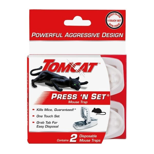 TOMCAT Press 'N Set Mouse Trap, Plastic 2 Pack