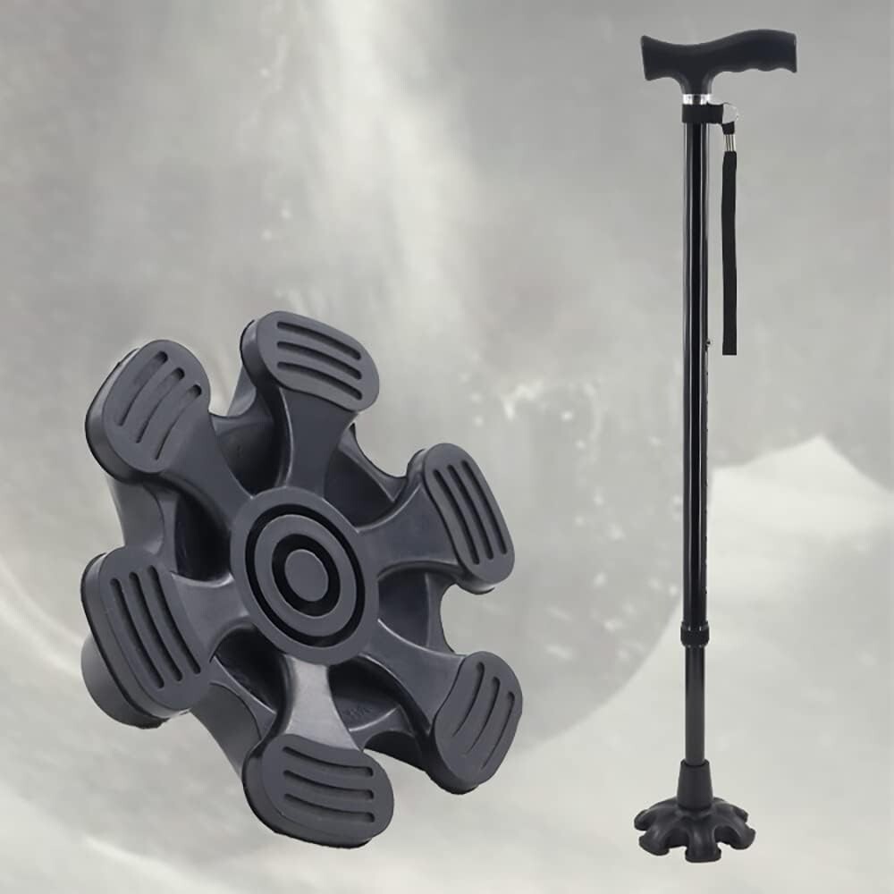 Cane Tip with 4 or 6 Support Rubber Foot for Walking Canes 3/4 Inch Shaft