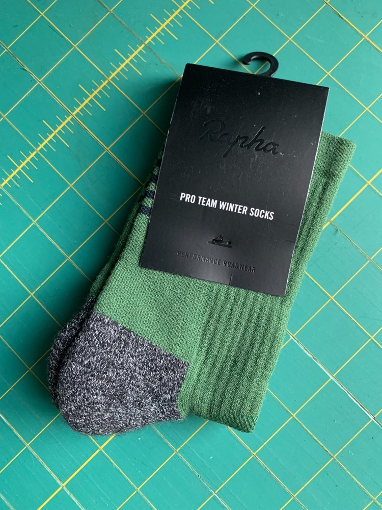 RAPHA Pro Team Winter Socks Green Size XS NWT