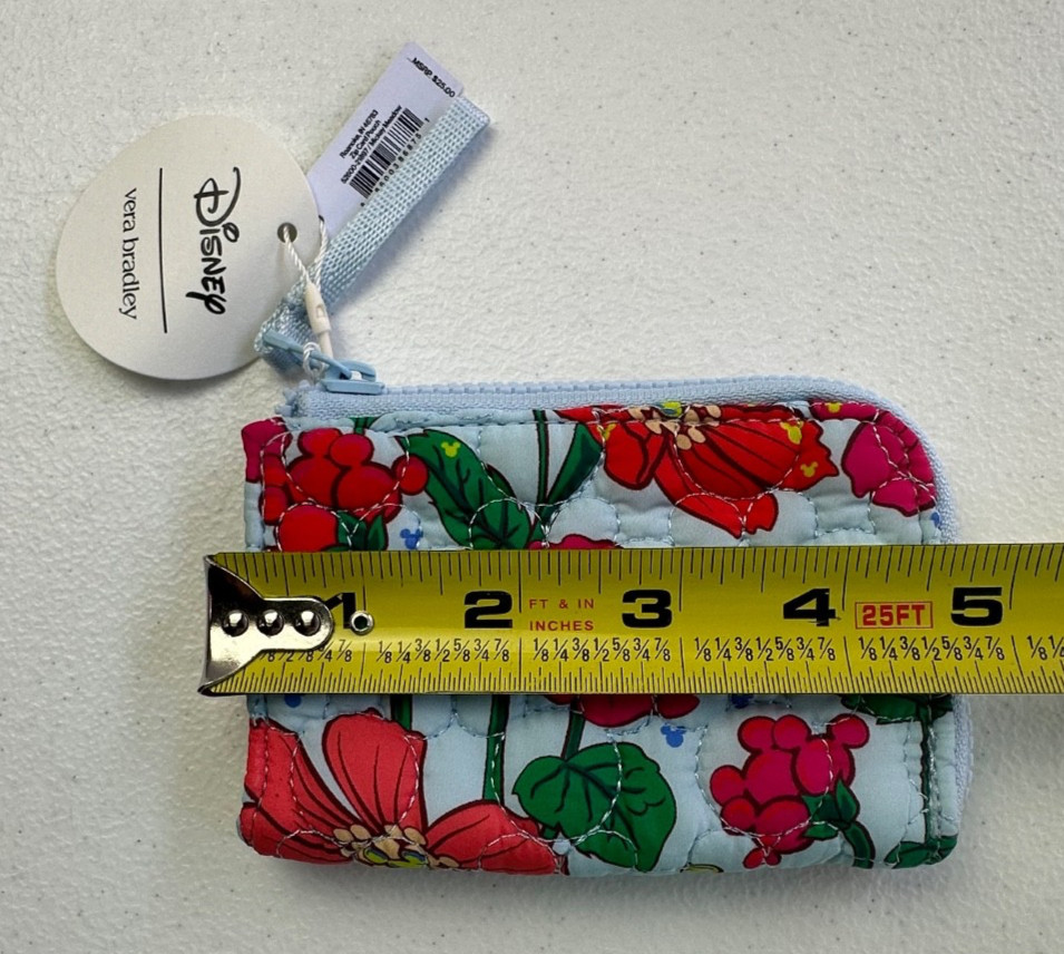 Vera Bradley Disney Mickey Meadow Card Pouch Zip Key Ring NWT Hidden Mickey