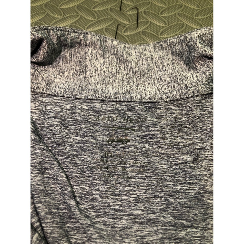Bald Head Blues Quarter Zip Pullover Mens L Blue Heathered Performance Golf