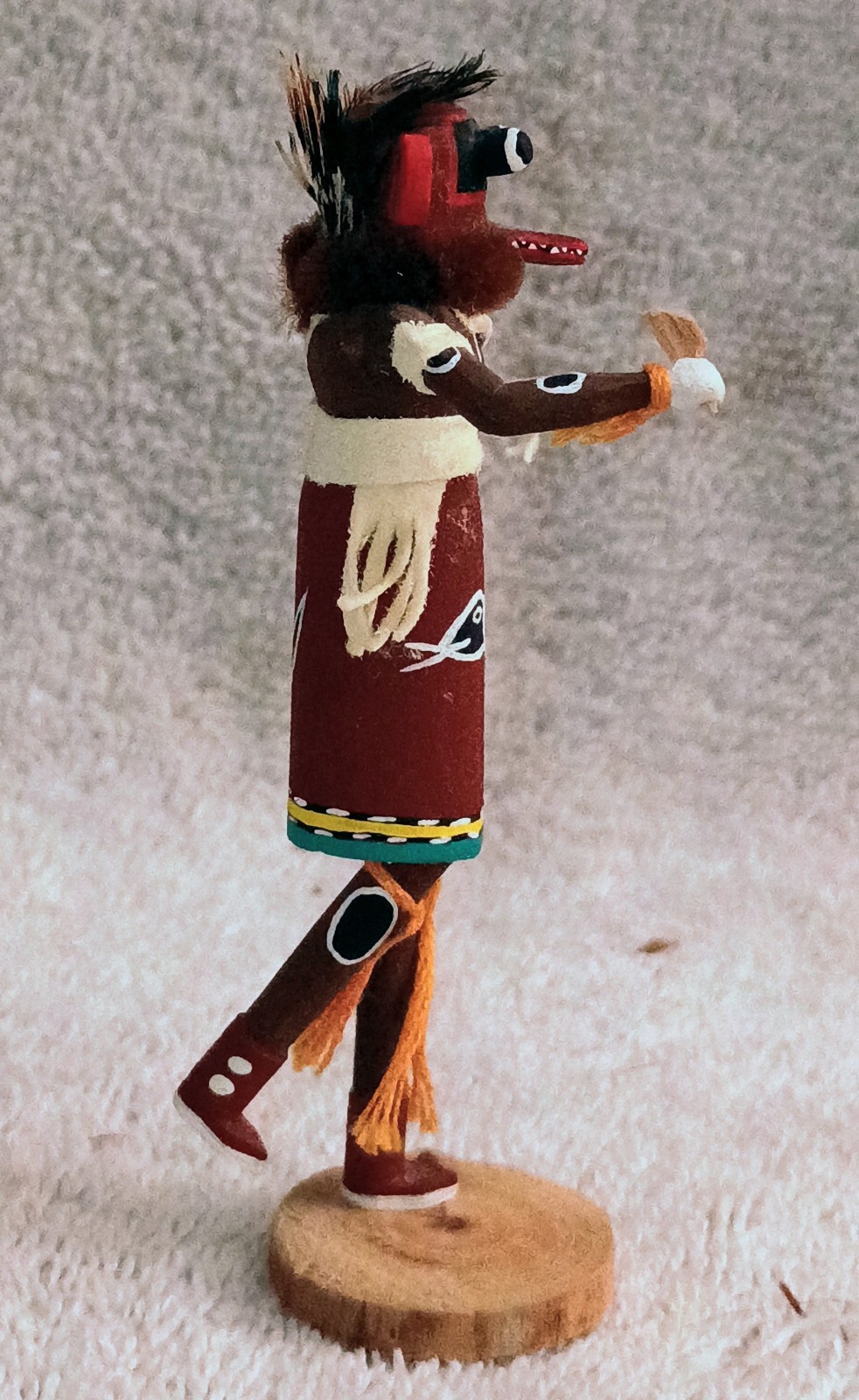 Two Miniature Hopi Kachinas Crow Mother And Bear Kachina Signed A.E. Lewis