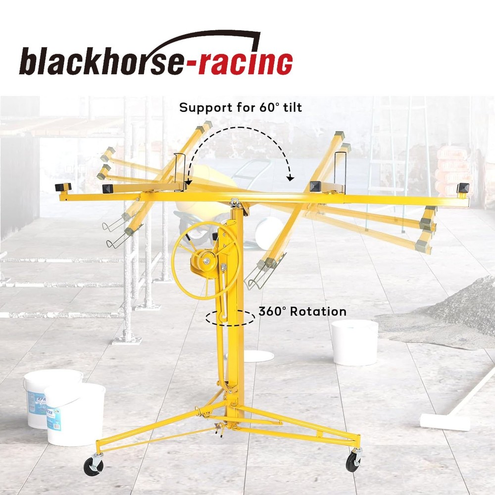 11FT Drywall Lifter Panel Hoist Jack Rolling Caster Construction 150lbs