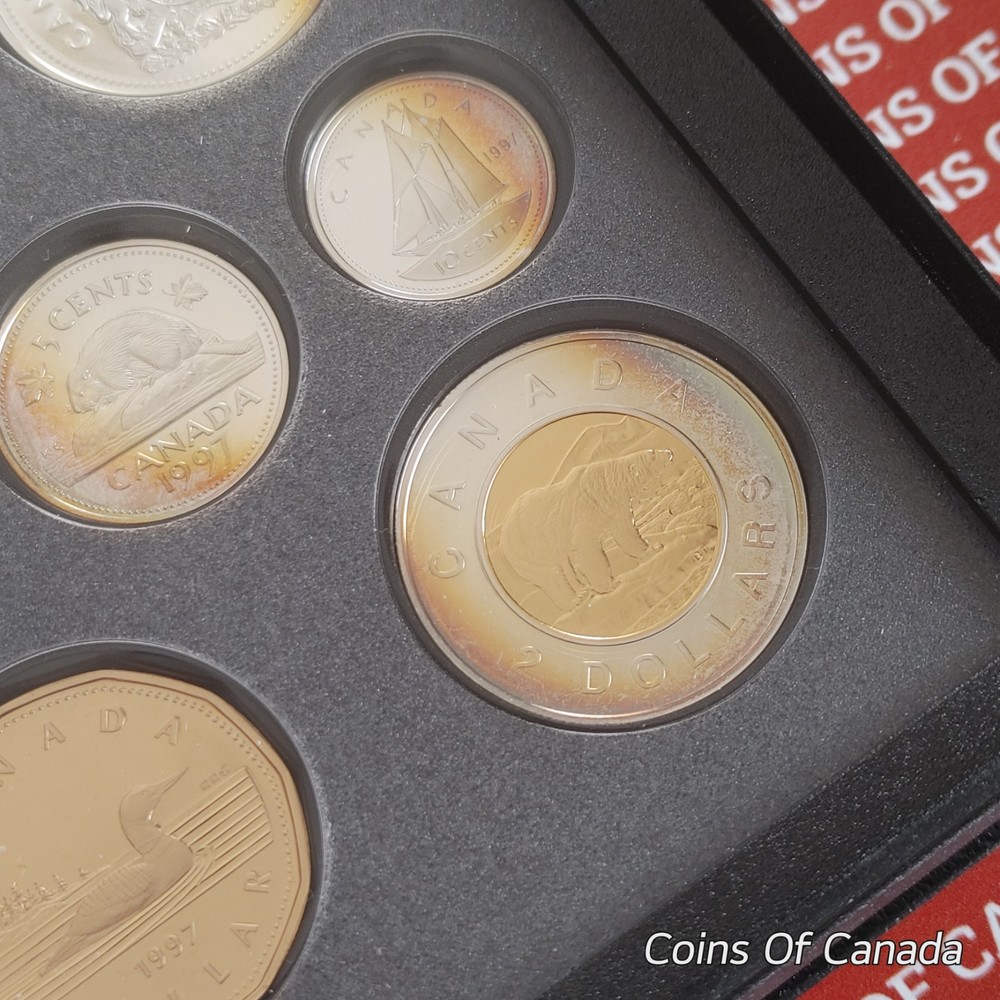 1997 Canada Silver Proof Set - Rainbow Toned Coins - Impressive! #coinsofcanada