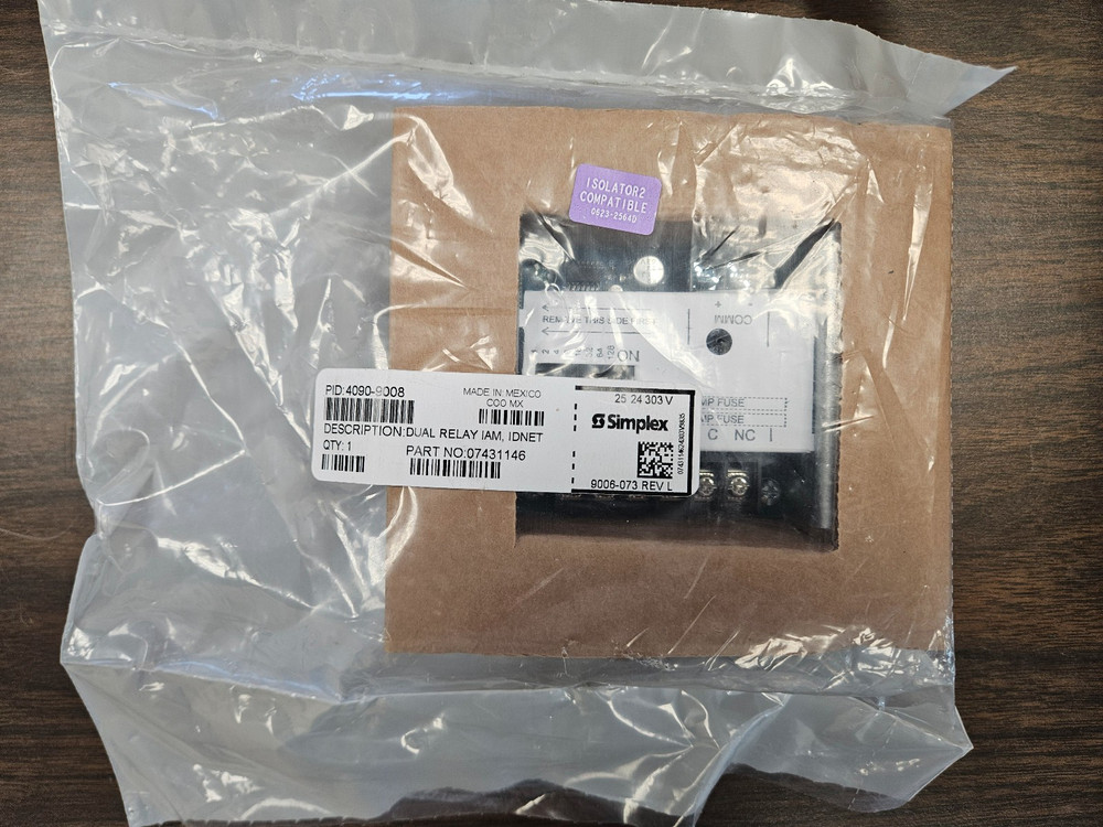 Simplex 4090-9008 / 07431146 Dual Relay Module  IAM IDNET, NEW
