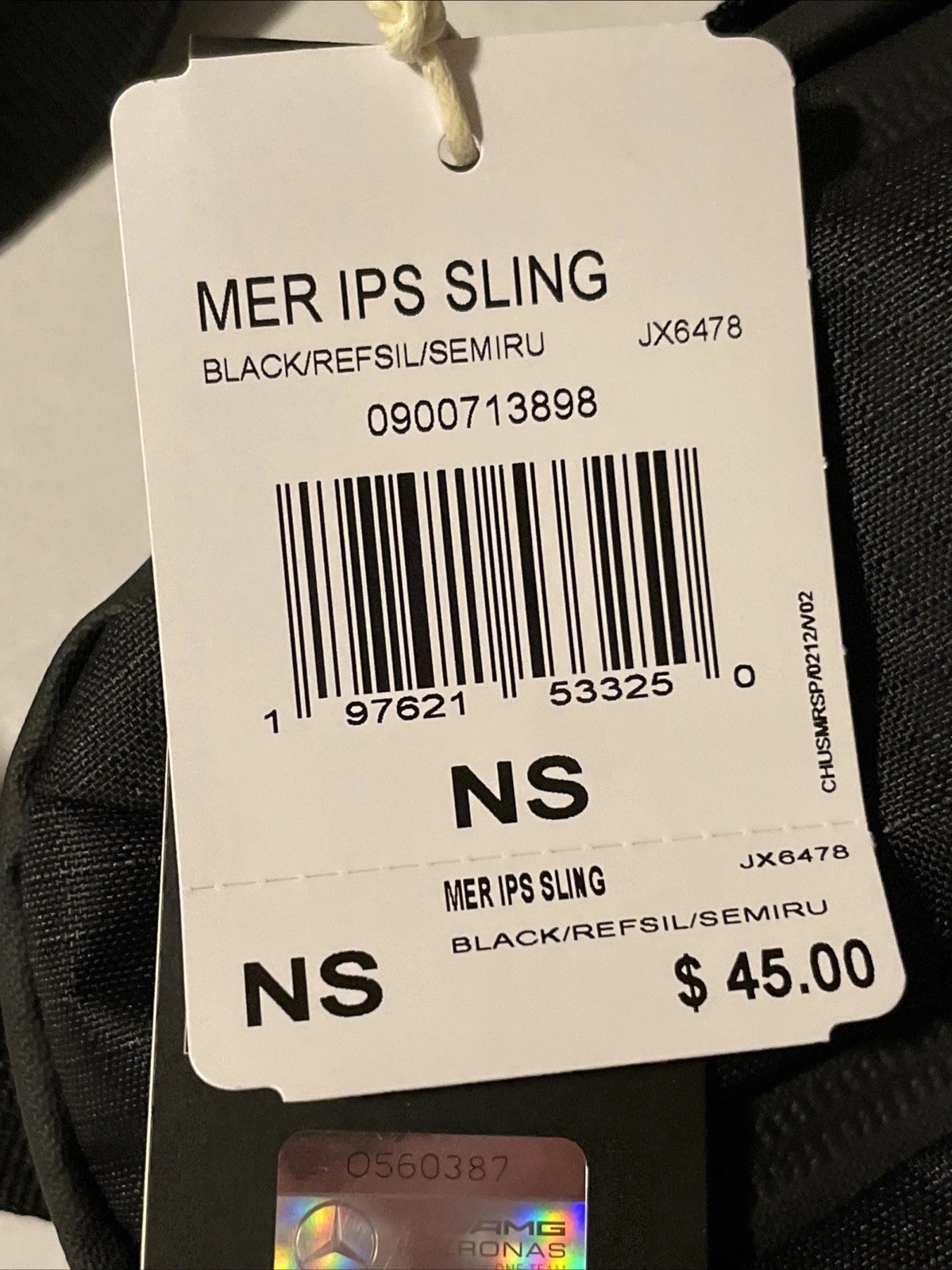 NWT adidas Mercedes AMG Petronas IPS One Size Sling Crossbody Bag JX6478