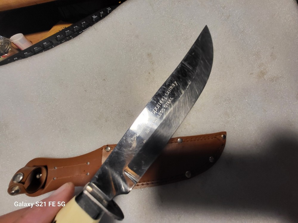 Precise Sporting Cutlery Hi Stainless Fixed Blade Knife & Sheath