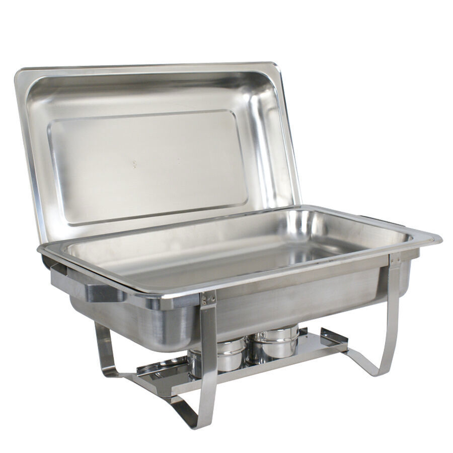 Buffet Set 2 Round 5QT Chafing Dish + 2 8QT Rectangular Chafers Stainless Steel