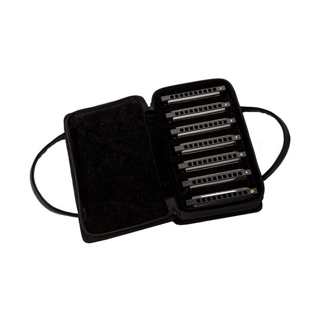 Fender Blues Deluxe Harmonica Pack - 7 Key Set w/ Case - C, G, A, D, F, E, Bb