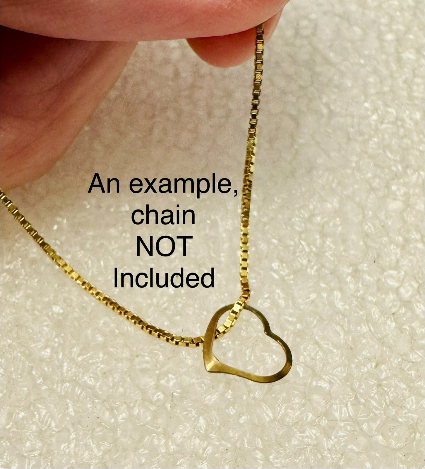 (3 Piece LOT) 14K Gold Floating Heart Shapes ~ Hang on Necklace /Craft SEE SIZE