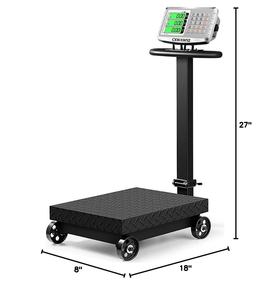 660lb Industrial Floor Platform Scale with Wheels Computing Digital Scale wit...