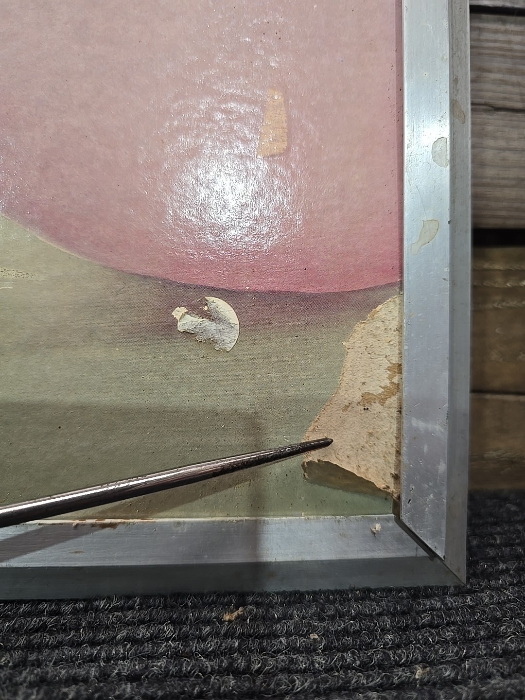 1950s/60s Pepsi Cola Cardboard Advertising Sign With Original Aluminum Frame