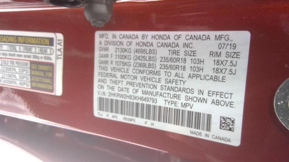 Camera/Projector Camera Windshield Mounted AWD EX Fits 17-19 CR-V 2105863