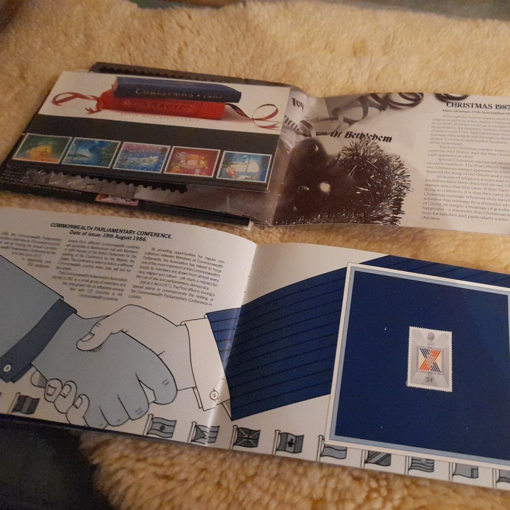 Stamp Bug Albums 1986 and 1987 Mostly Complete VGC