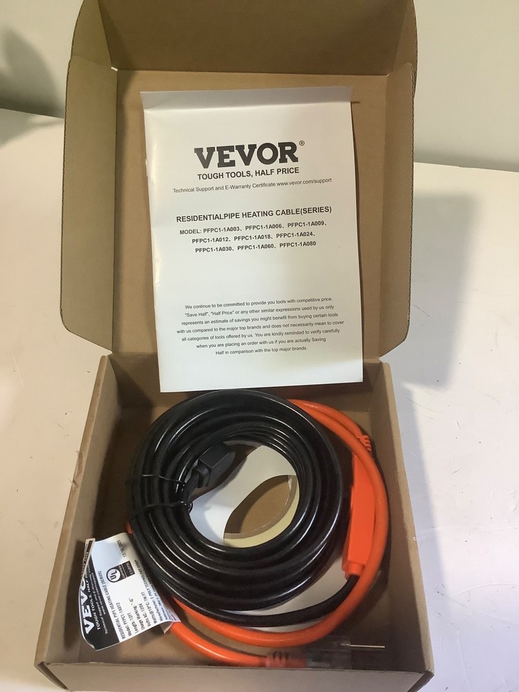 Vevor Pipe Heating Cable 12ft. PFPC1-1A012