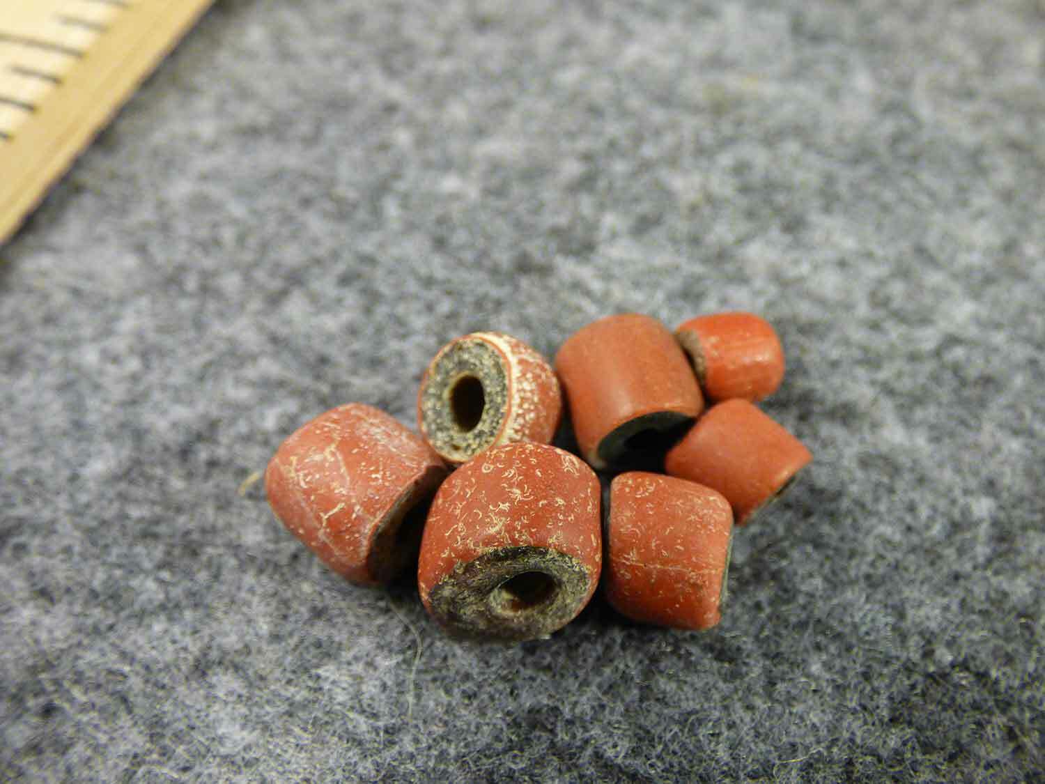 7 Huron Indian Hudson's Bay Company Trade Beads Green Hearts Trade Beads 1700's