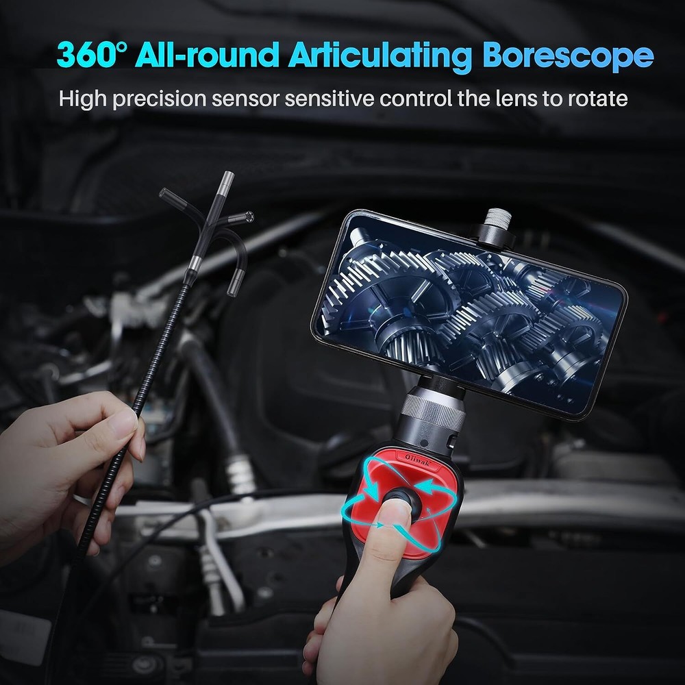 1080P 360° Rotation Borescope Endoscope Camera fit for iphone Android Type-C Kit