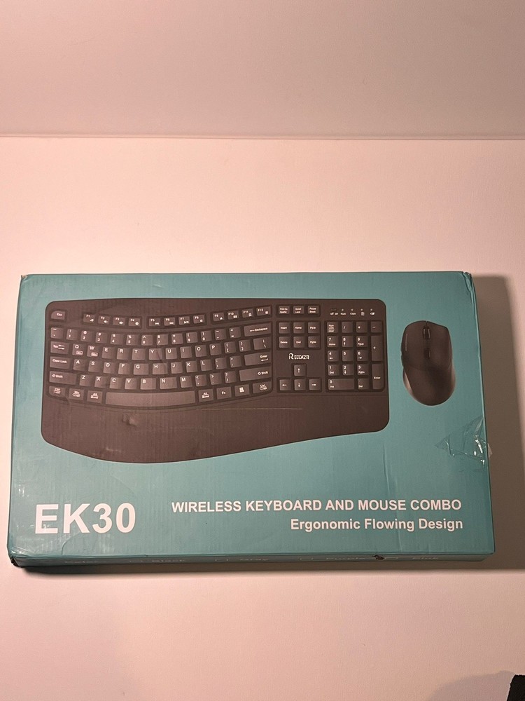 Wireless Keyboard And Mouse Combo - GRAY, EK30 ergonomic.
