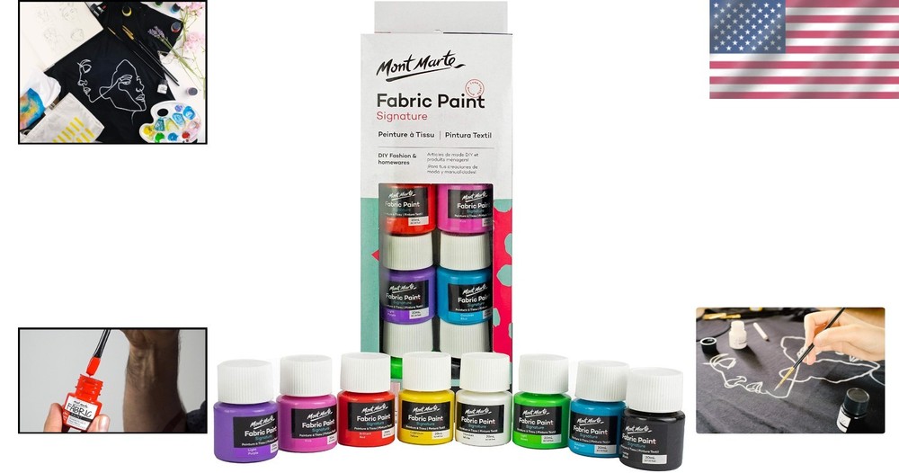 Fast-Drying Permanent Fabric Paint Set - 8 Colors for Multiple Surfaces