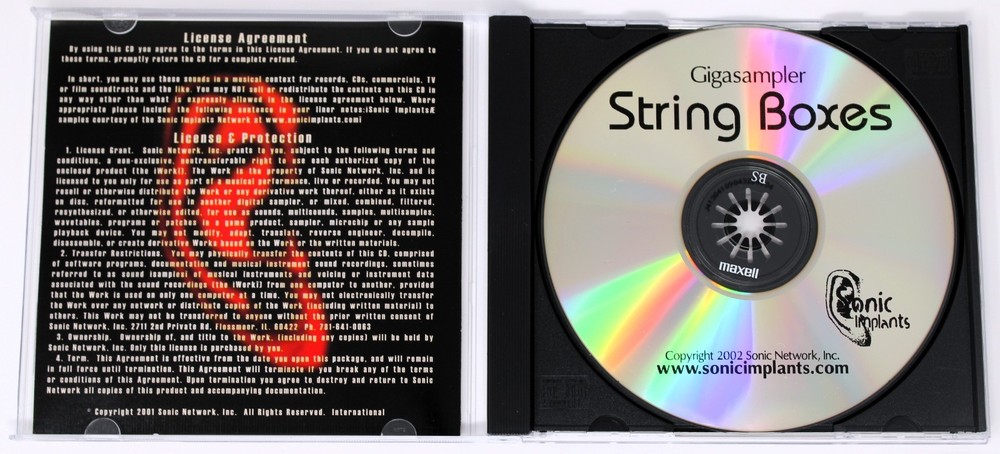 Sonic Implants Stringboxes Mellotron & Arp Gigasampler Sound Library/Sampling CD