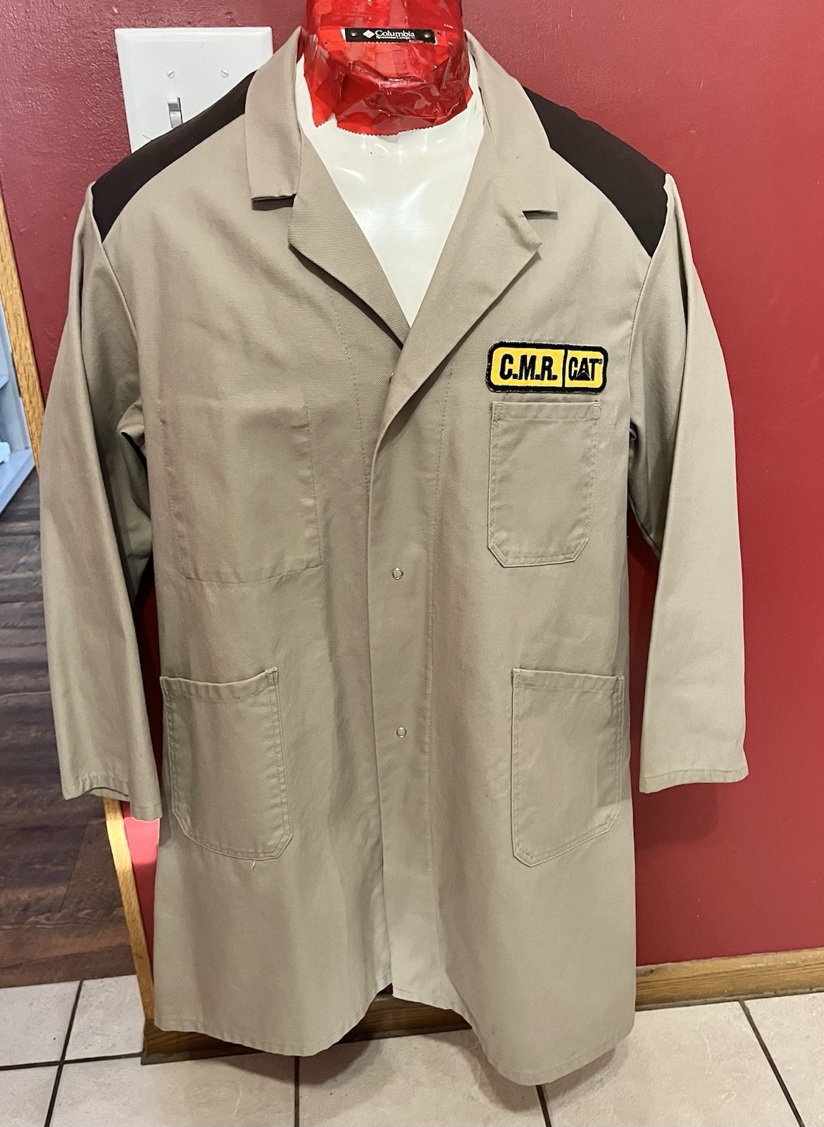 Vintage RENFORT Lab Coat Work Jacket Mens Womens Chest 50 France Beige CAT