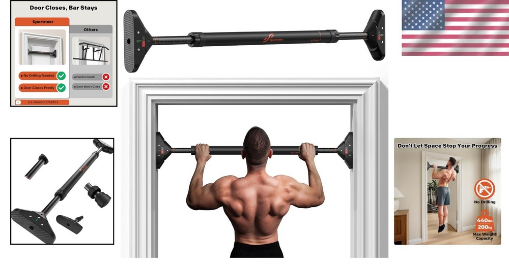 Adjustable 29.5"-37" Pull Up Bar Locking Mechanism