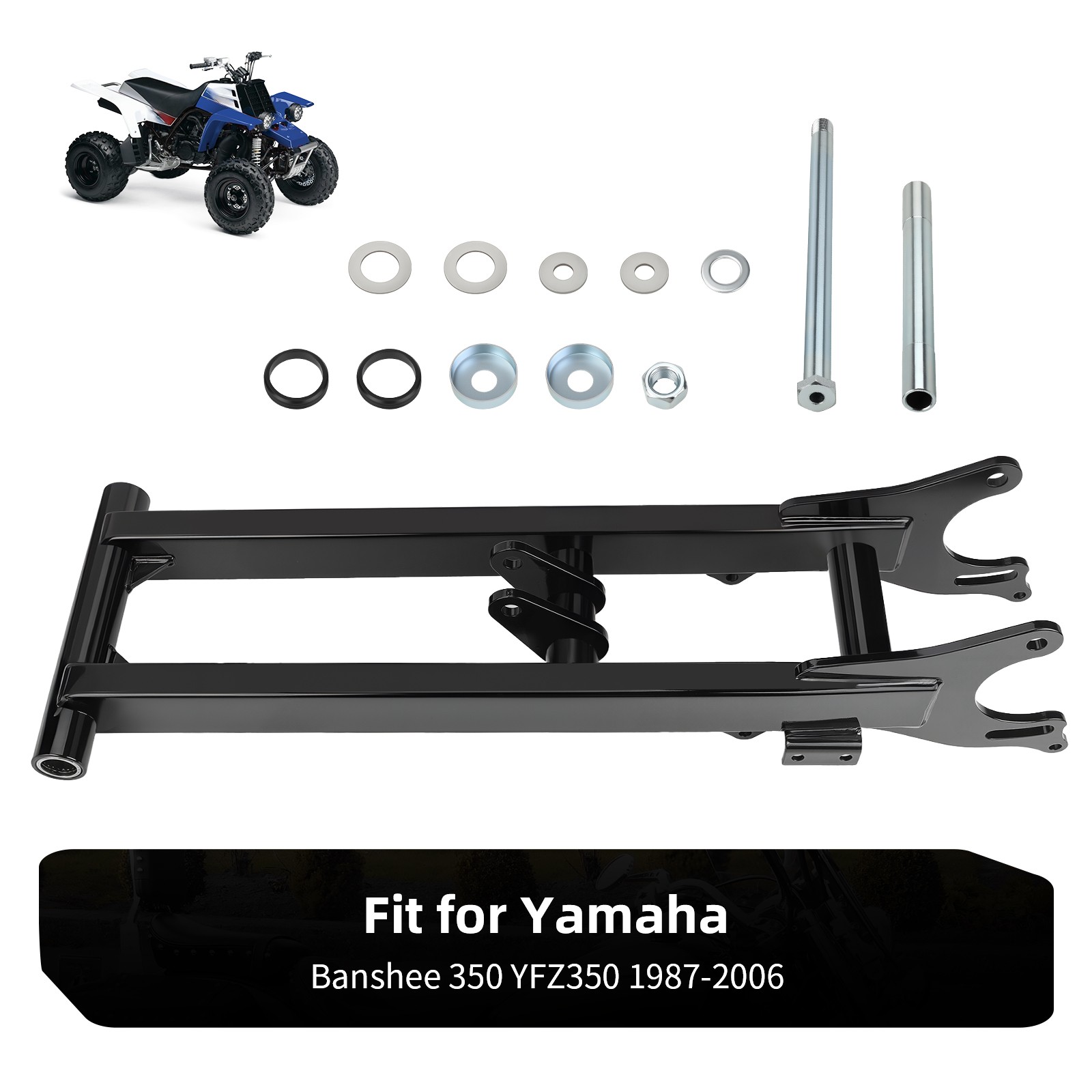 +6" Extended Chrome Black Rear Swing Arm For Yamaha Banshee 350 YFZ350 1987-2006