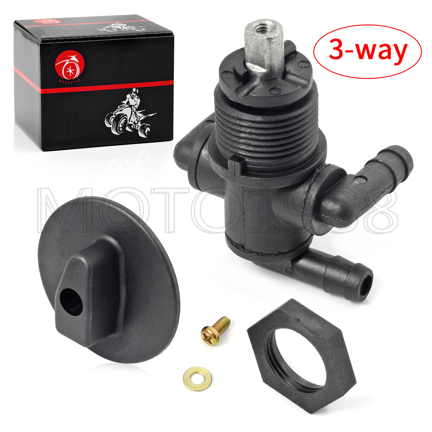 Fuel Tank Valve Petcock 3 Way & Knob NUT For Polaris Magnum 325 330 500 7052161