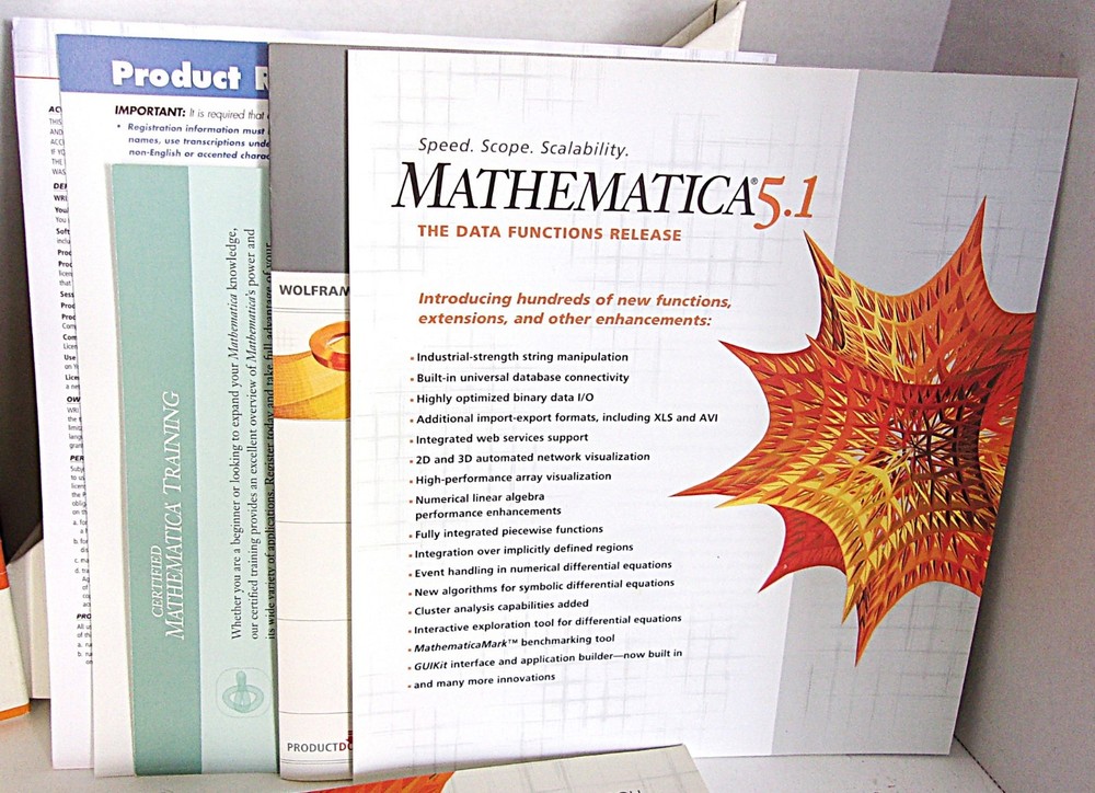 2005 Mathematica 5.1 w/Three CDs, Getting Started and Installation