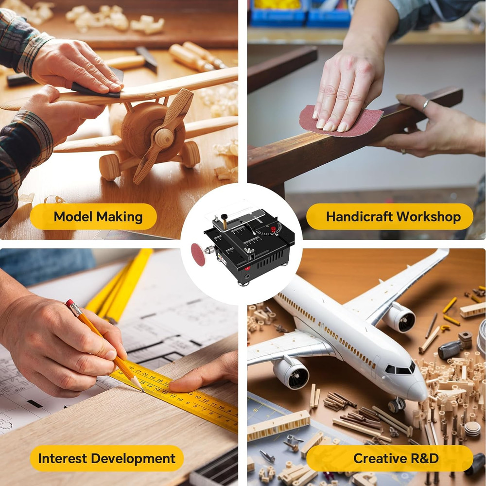 Pro Mini Table Saw Kit - Multi-Functional Wood Cutting with Accessories