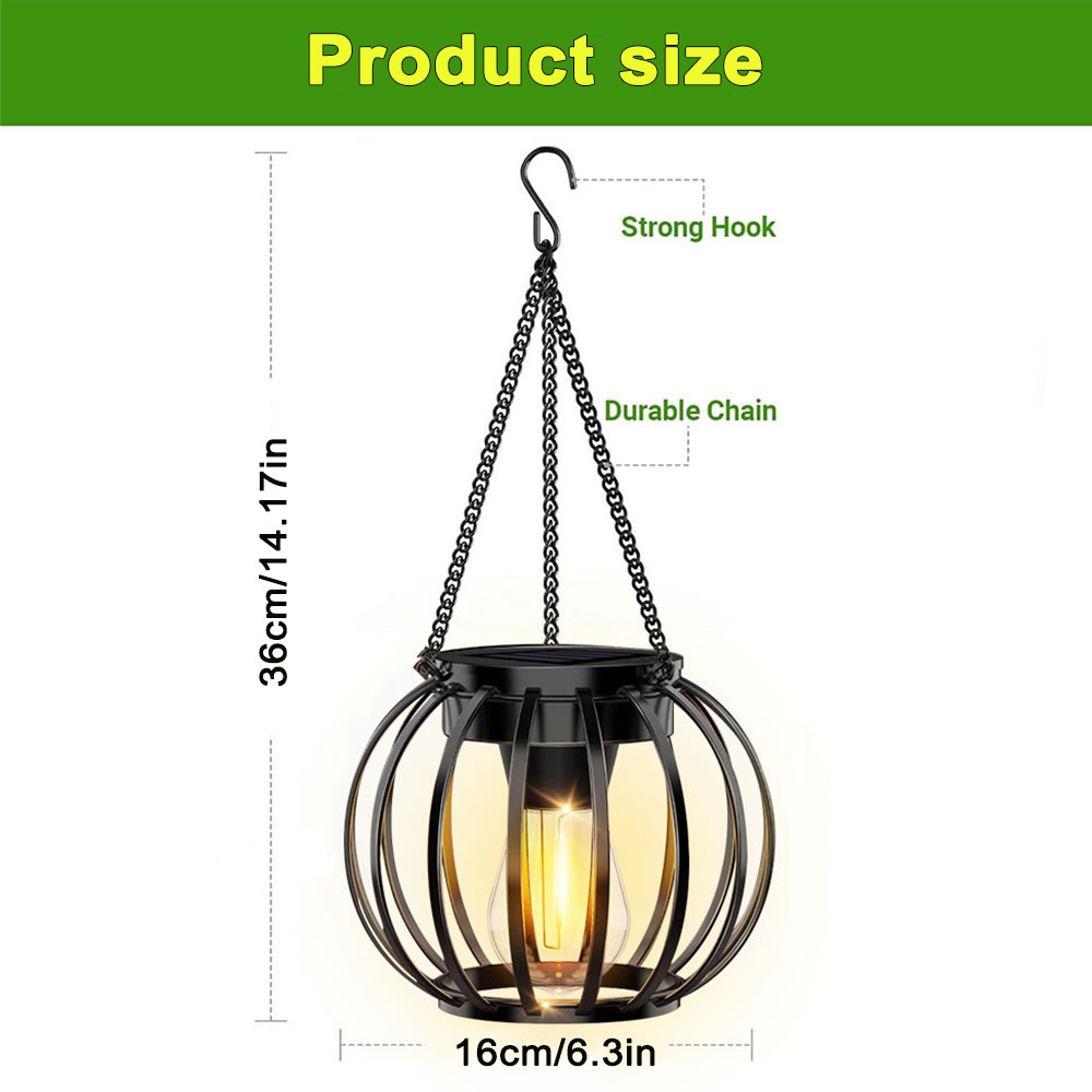 Solar lantern, metal solar pumpkin-shaped lantern, IP65 waterproof