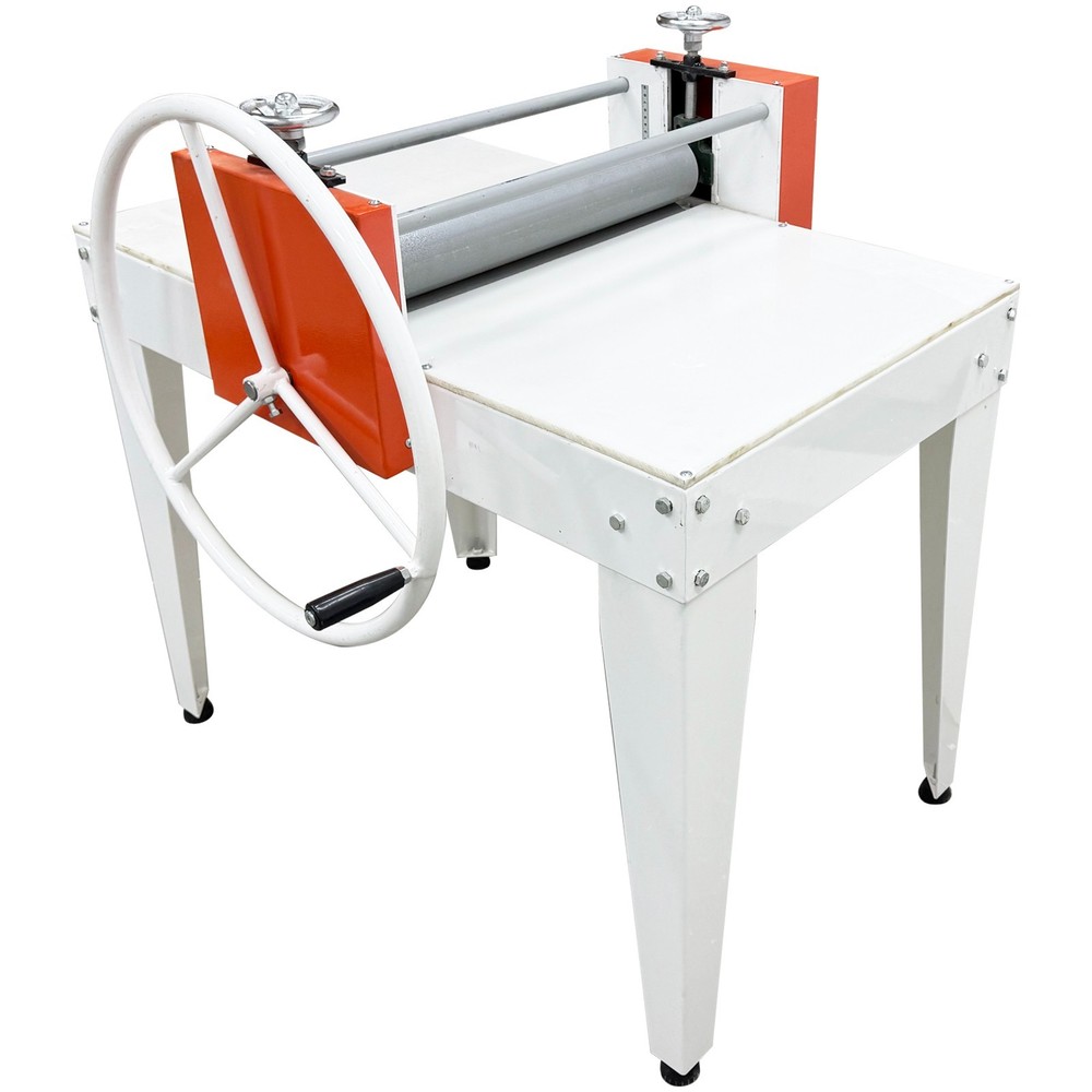 Dual Roller Ceramic Clay Slab Roller Machine with Large Handwheel & Scale Ruler