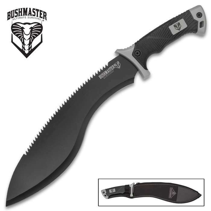 18" HUNTING SURVIVAL Military MACHETE Camping Fixed Blade Knife BLACK BOWIE NEW