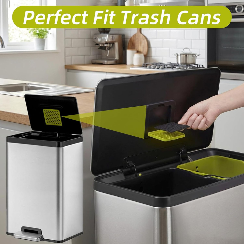 8 Pack Trash Can Odor Filter Refills for Compost Bin, Square Carbon Compost Filt