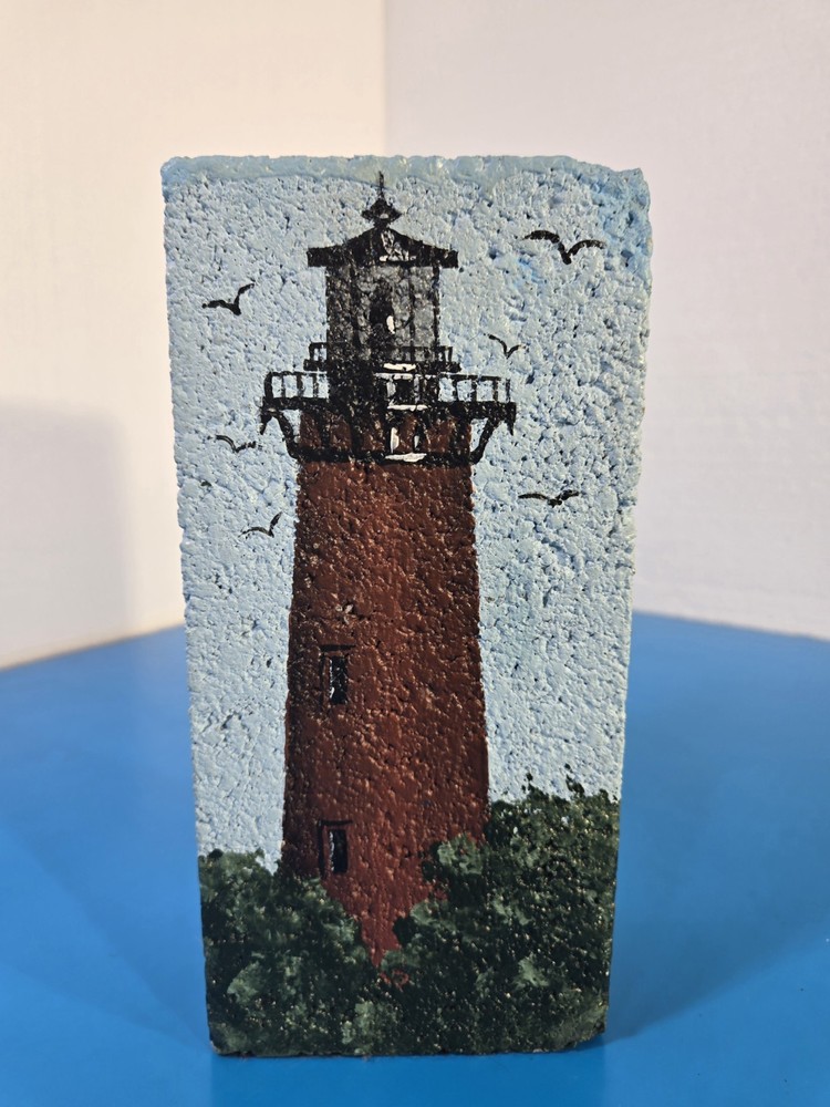 Hand Painted Lighthouse Brick Door Stop