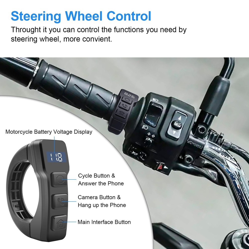 7" Waterproof Motorcycle Navigator Wireless CarPlay Android Auto Portable Screen
