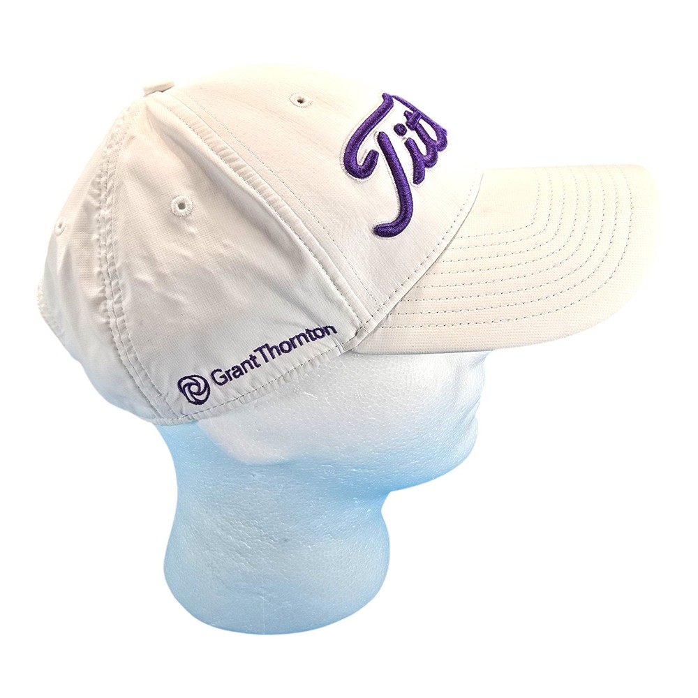 Titleist Golf Hat Cap White Strapback Adjustable Grant Thorton Pro V1