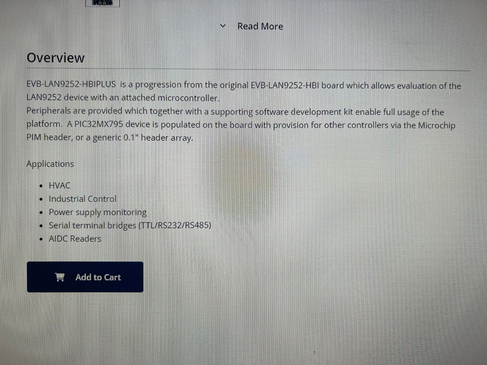 MicroChip EVB-LAN9252-HBI PLUS ETHERCAT SLAVE CONTROLLER KIT HBI PDI INTERFACE