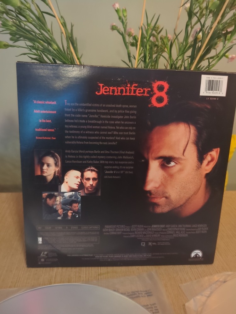 Jennifer 8 Eight LASERDISC NTSC... Free Post