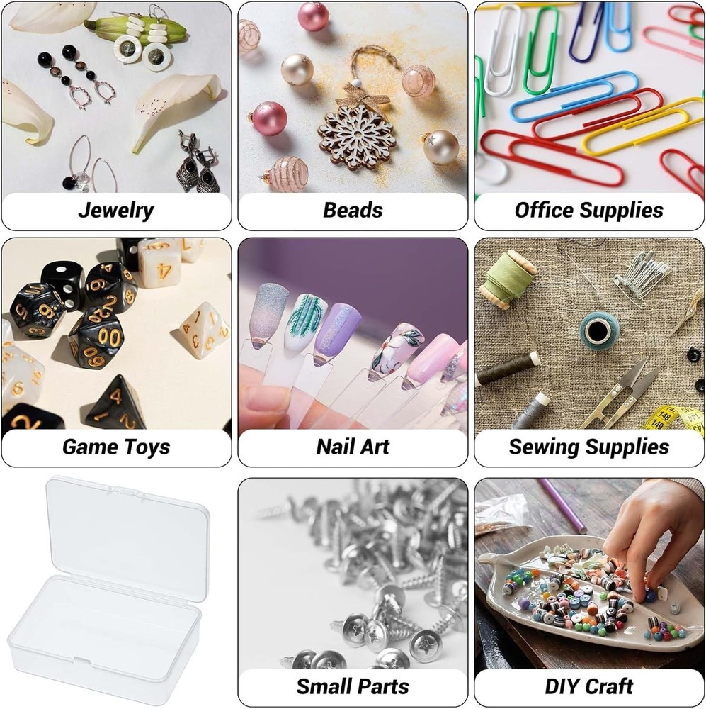5 Pcs Mini Plastic Storage Containers Box with Lid, Small Storage Containers ...