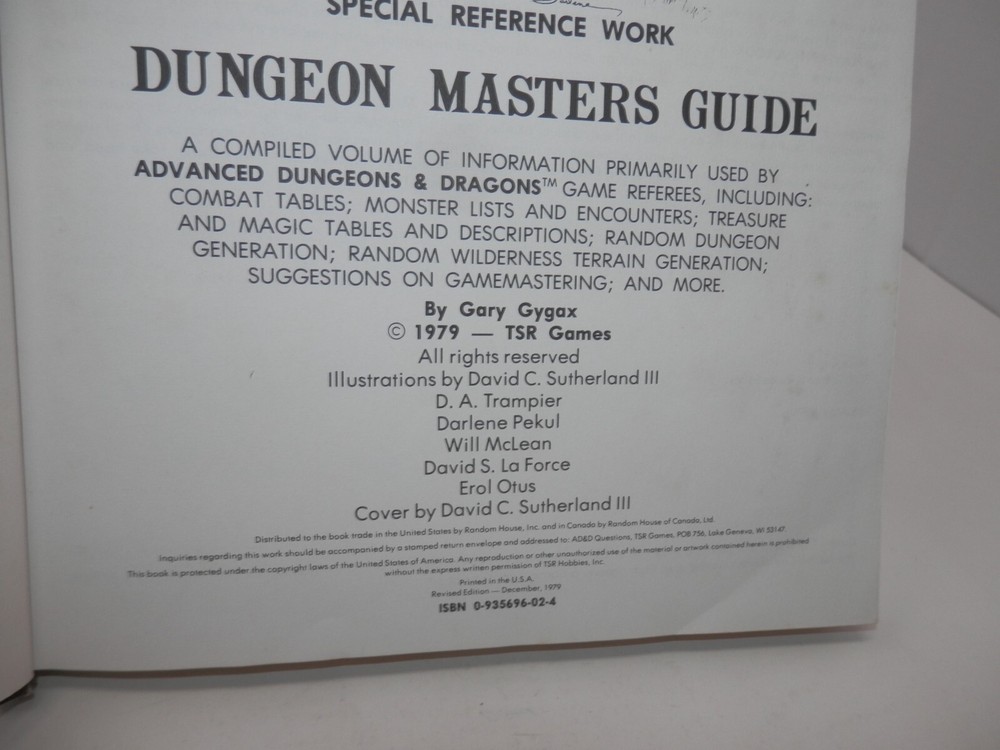 Advanced Dungeons & Dragons Dungeon Masters Guide • Revised Edition 1979 D&D