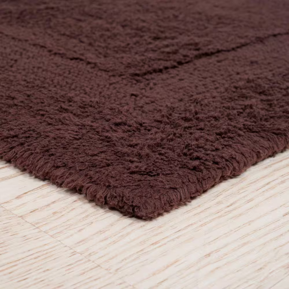 Chocolate 2 Ft. X 5 Ft. Cotton Reversible Extra Long Bath Rug Runner