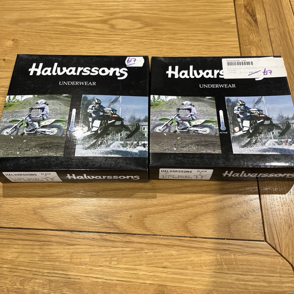 Halvarssons Light Motorcycle Base Layer Shirt Black Small X 2