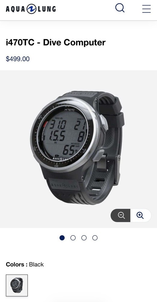 Aqualung I470TC Dive Computer with Transmitter Black
