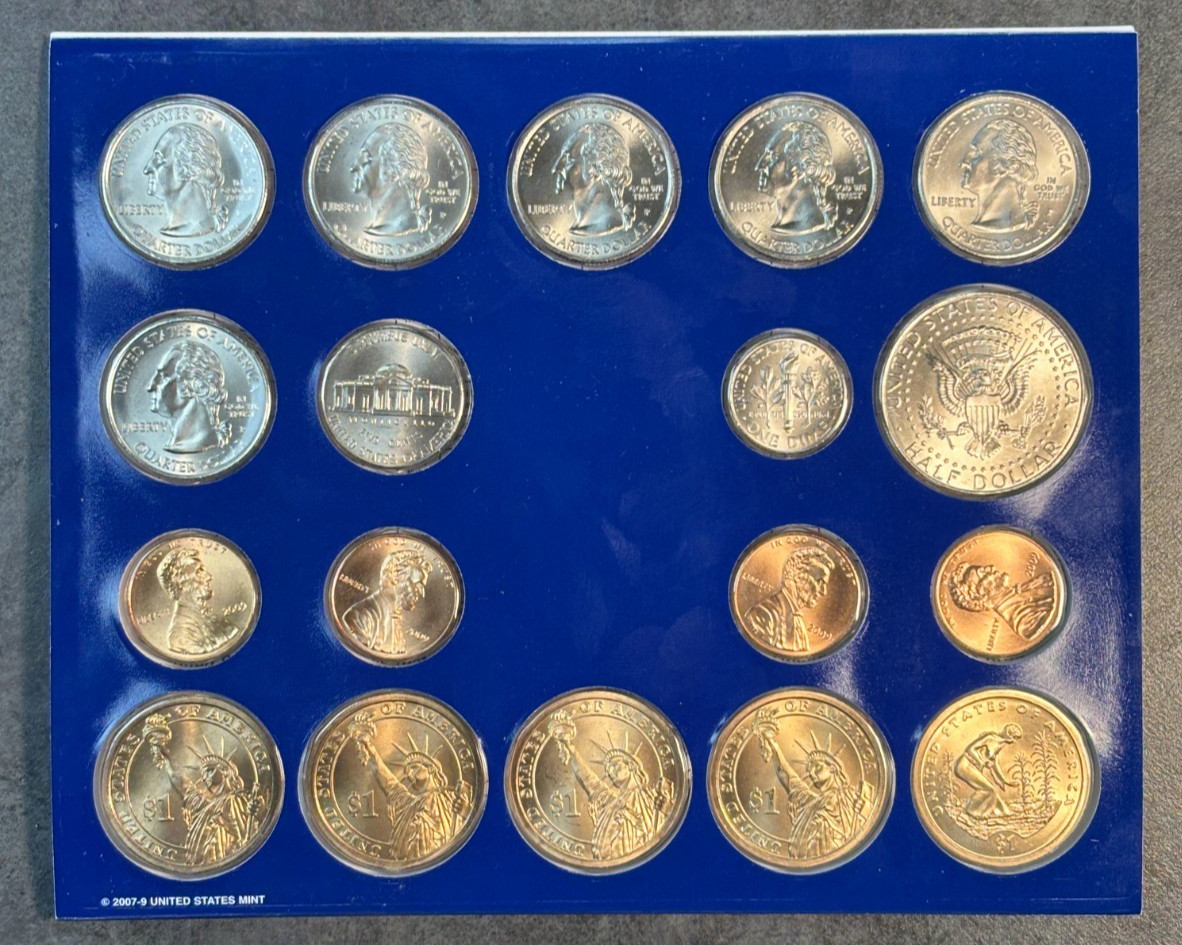 2009 P & D US Mint Complete Uncirculated Set 36 Coins w/ COA