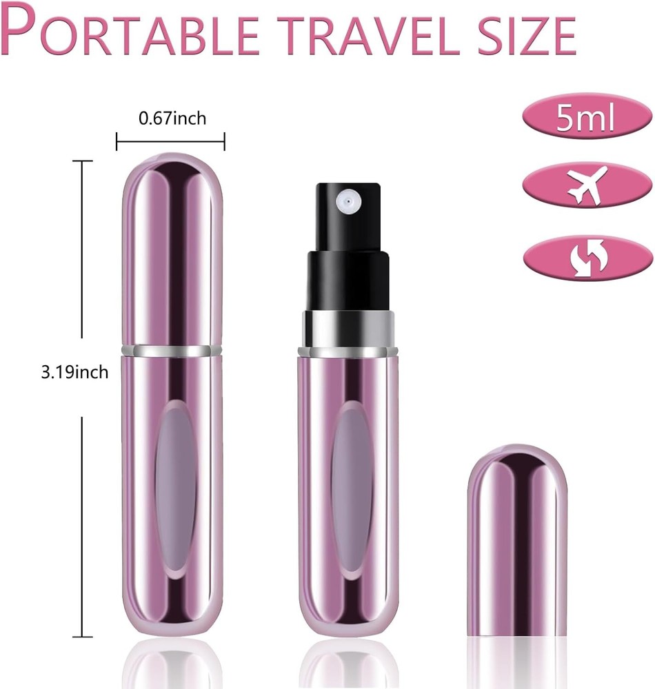 4PCS Refillable Mini Perfume Atomizer Spray Bottles 5ml Travel Portable Leakproo